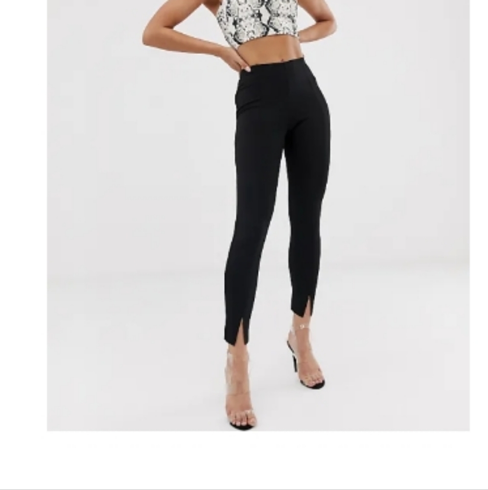 Missguided Cigarette Pants In Black
